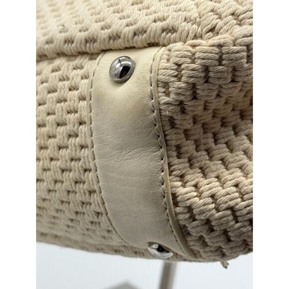 VINTAGE Chanel LAX Crochet Bowler Bag*LAMBSKIN TRIM*beautiful bag! BARGAIN DEAL - Picture 8 of 16